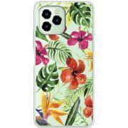 Прозрачный чехол BoxFace Oukitel C21 Pro Tropical Flowers