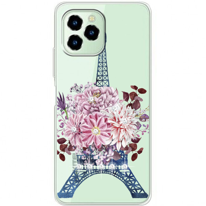 Чехол со стразами Oukitel C21 Pro Eiffel Tower