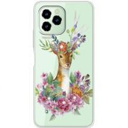 Чехол со стразами Oukitel C21 Pro Deer with flowers