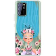 Прозрачный чехол BoxFace Oukitel C25 Blue Hair