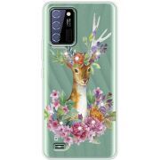 Чехол со стразами Oukitel C25 Deer with flowers