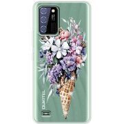 Чехол со стразами Oukitel C25 Ice Cream Flowers