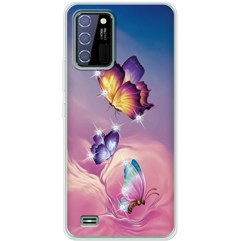 Чехол со стразами Oukitel C25 Butterflies