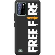 Черный чехол BoxFace Oukitel C25 Free Fire White Logo