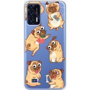 Прозрачный чехол BoxFace Oukitel C31 с 3D-глазками Pug