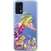 Прозрачный чехол BoxFace Oukitel C31 Colorful Giraffe