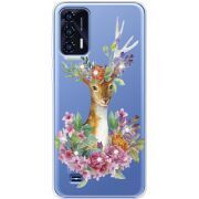 Чехол со стразами Oukitel C31 Deer with flowers