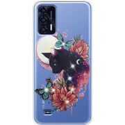 Чехол со стразами Oukitel C31 Cat in Flowers