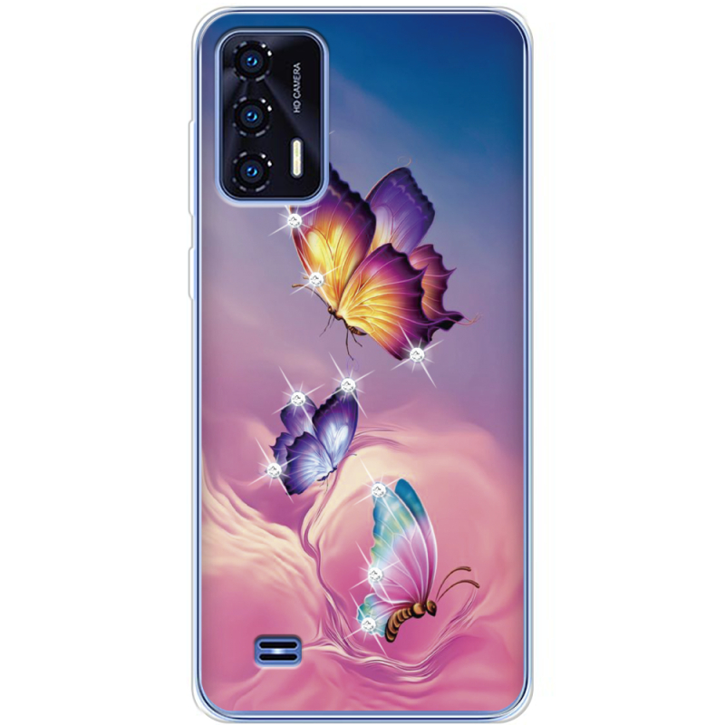 Чехол со стразами Oukitel C31 Butterflies