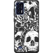 Черный чехол BoxFace Oukitel C31 Skull and Roses