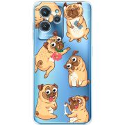 Прозрачный чехол BoxFace Oukitel C32 с 3D-глазками Pug