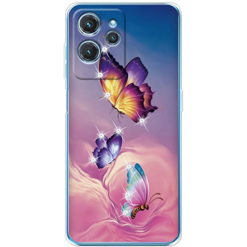 Чехол со стразами Oukitel C32 Butterflies