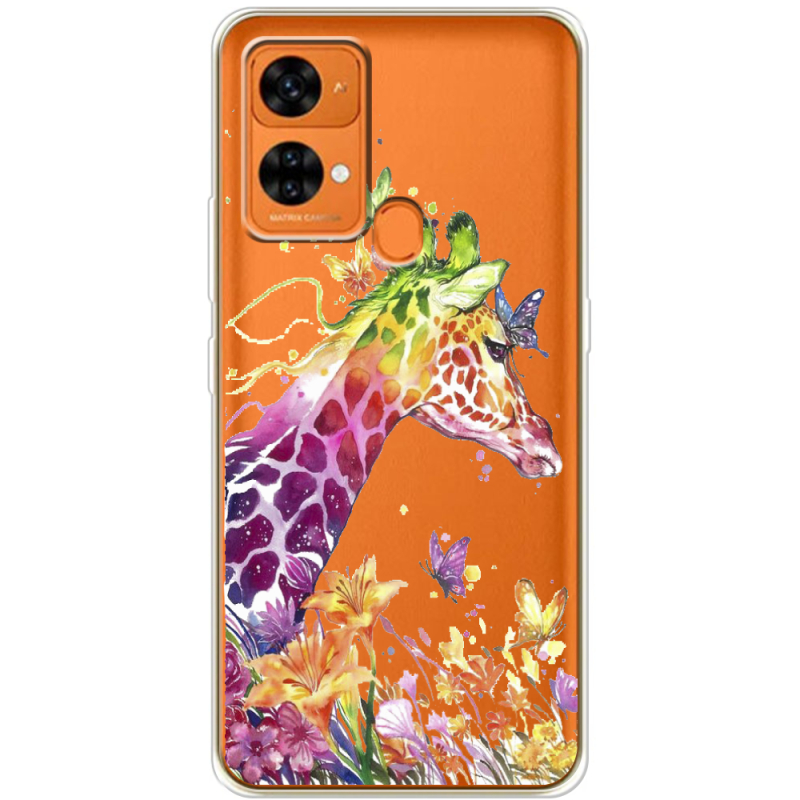 Прозрачный чехол BoxFace Oukitel C33 Colorful Giraffe