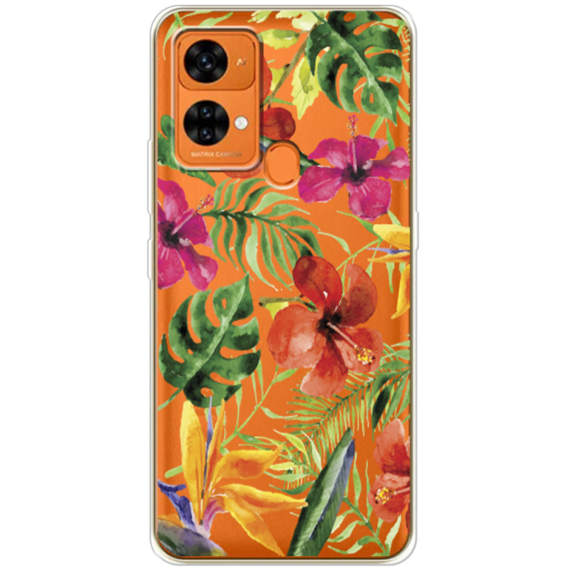 Прозрачный чехол BoxFace Oukitel C33 Tropical Flowers