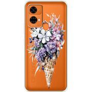 Чехол со стразами Oukitel C33 Ice Cream Flowers