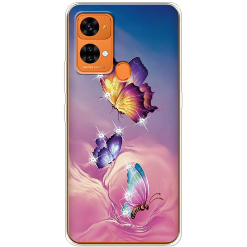 Чехол со стразами Oukitel C33 Butterflies