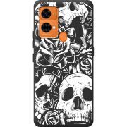 Черный чехол BoxFace Oukitel C33 Skull and Roses