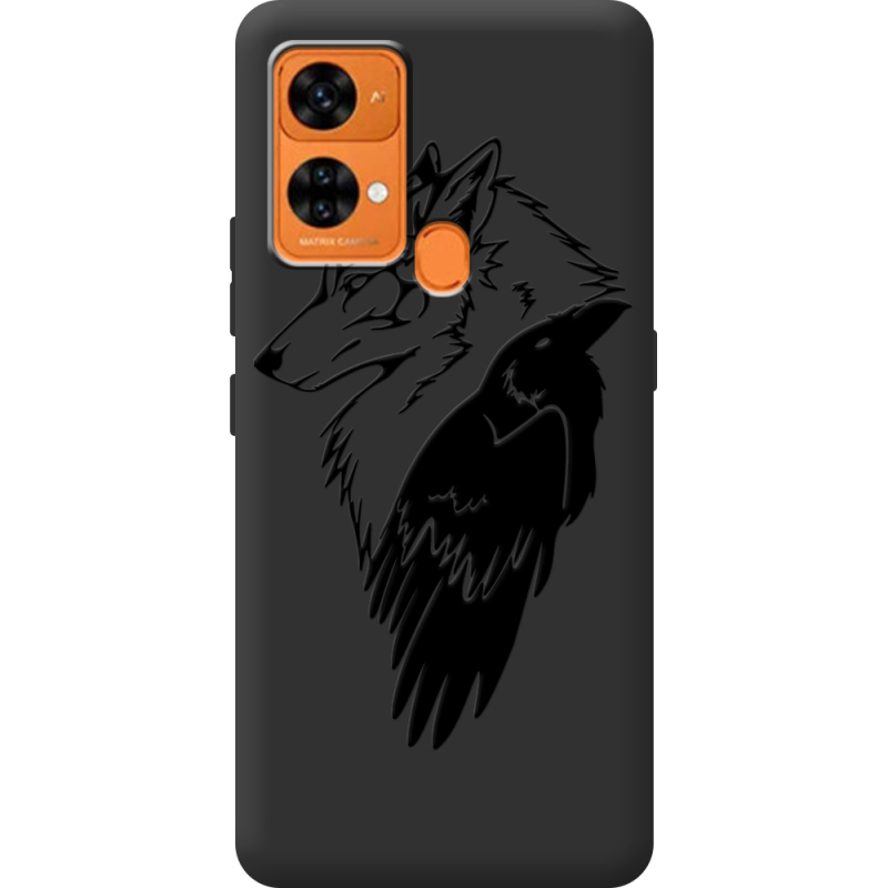 Черный чехол BoxFace Oukitel C33 Wolf and Raven