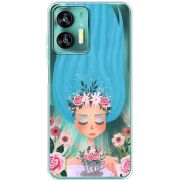 Прозрачный чехол BoxFace Oukitel C35 Blue Hair