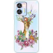 Чехол со стразами Oukitel C36 Deer with flowers