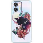 Чехол со стразами Oukitel C36 Cat in Flowers