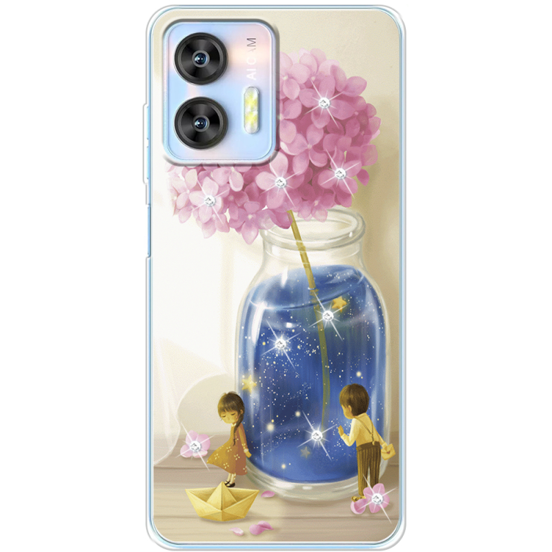 Чехол со стразами Oukitel C36 Little Boy and Girl