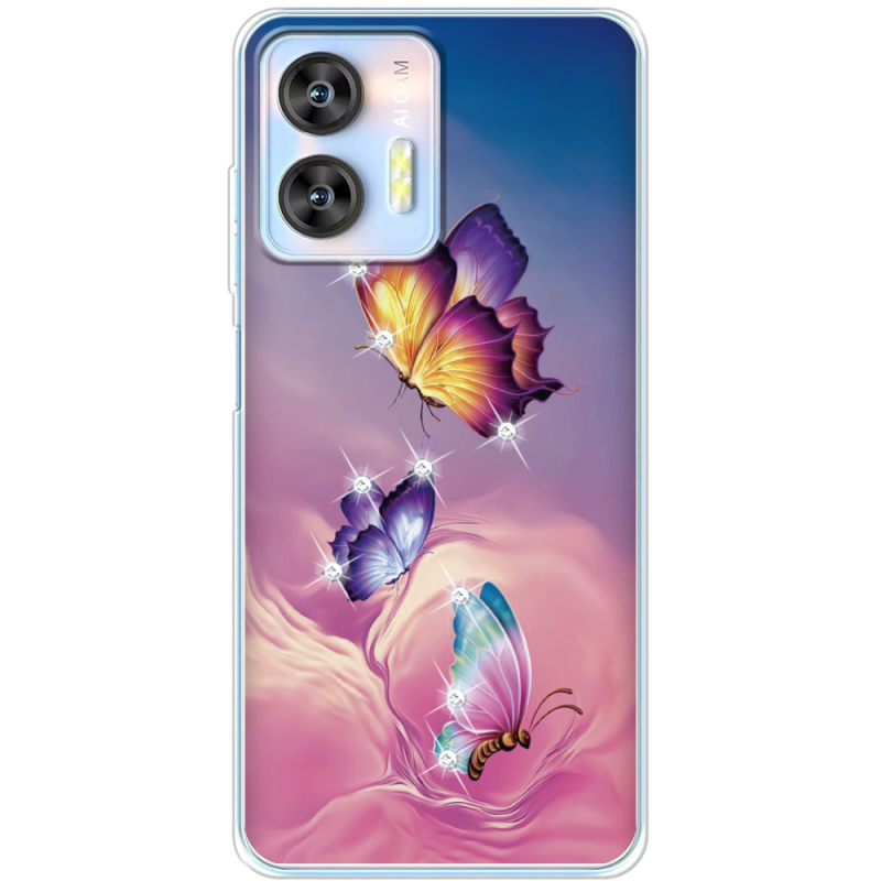 Чехол со стразами Oukitel C36 Butterflies