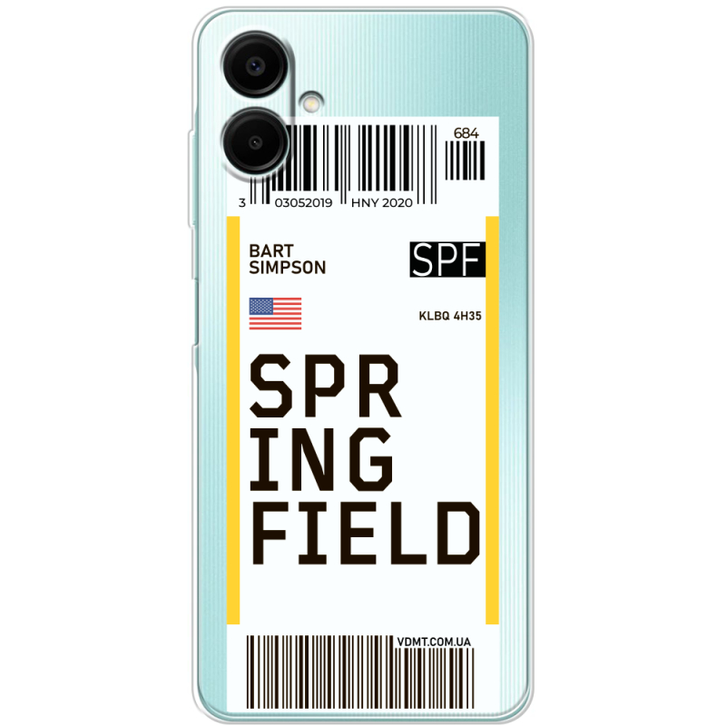 Прозрачный чехол BoxFace Samsung Galaxy A06 (A065) Ticket Springfield