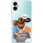 Прозрачный чехол BoxFace Samsung Galaxy A06 (A065) Super Mama and Son