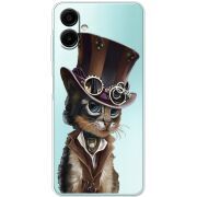 Прозрачный чехол BoxFace Samsung Galaxy A06 (A065) Steampunk Cat