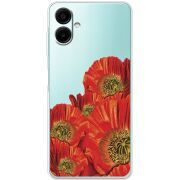 Прозрачный чехол BoxFace Samsung Galaxy A06 (A065) Red Poppies