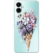 Чехол со стразами Samsung Galaxy A06 (A065) Ice Cream Flowers