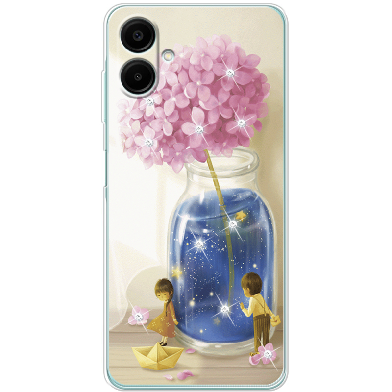 Чехол со стразами Samsung Galaxy A06 (A065) Little Boy and Girl