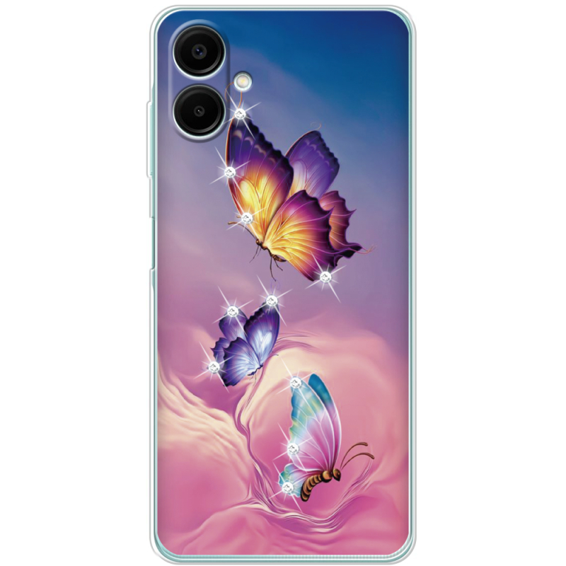 Чехол со стразами Samsung Galaxy A06 (A065) Butterflies