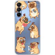 Прозрачный чехол BoxFace Samsung Galaxy A16 5G (A166) с 3D-глазками Pug