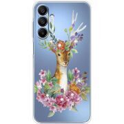 Чехол со стразами Samsung Galaxy A16 5G (A166) Deer with flowers