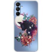 Чехол со стразами Samsung Galaxy A16 5G (A166) Cat in Flowers