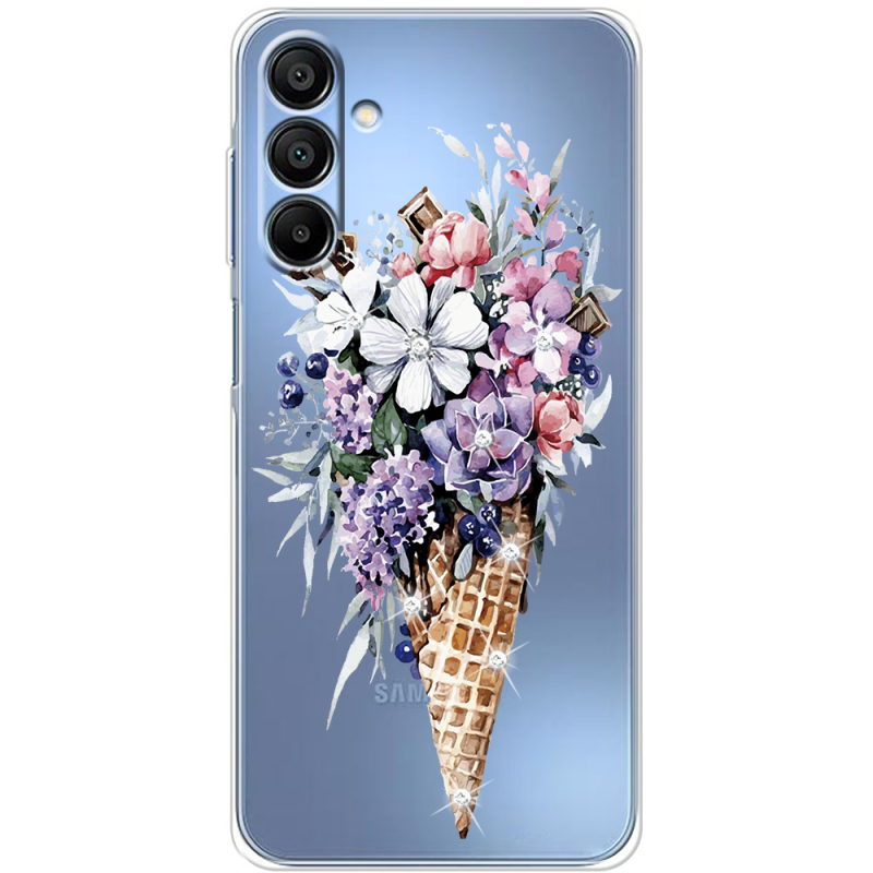 Чехол со стразами Samsung Galaxy A16 5G (A166) Ice Cream Flowers