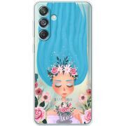 Прозрачный чехол BoxFace Samsung Galaxy M55 5G (M556) Blue Hair