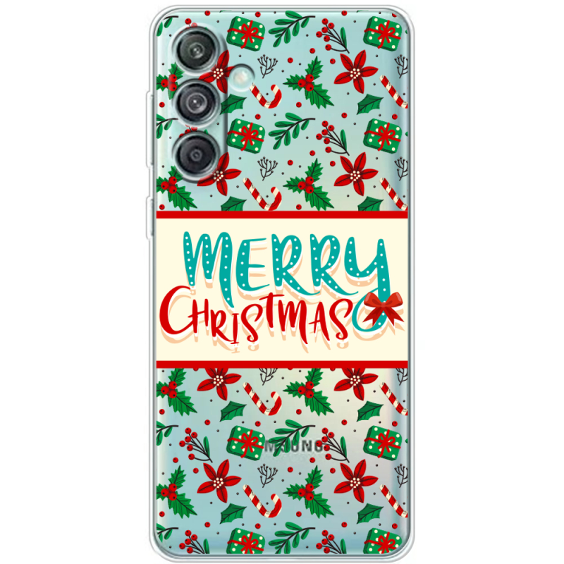 Прозрачный чехол BoxFace Samsung Galaxy M55 5G (M556) Vintage Christmas Pattern