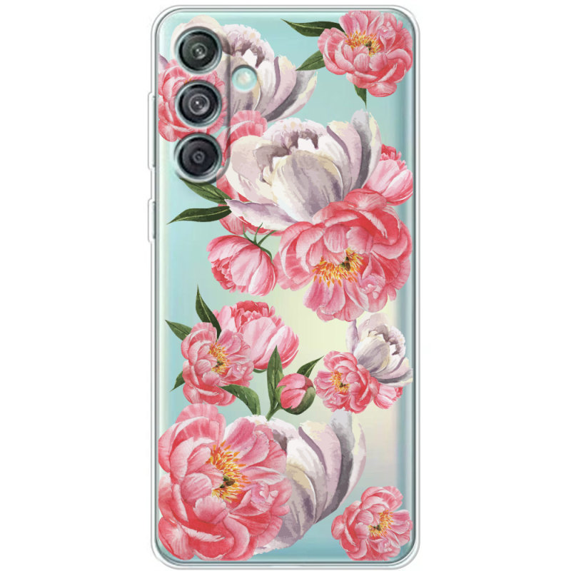 Прозрачный чехол BoxFace Samsung Galaxy M55 5G (M556) Peony Watercolor Style