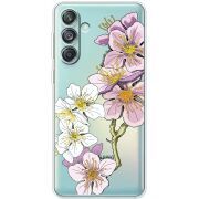 Прозрачный чехол BoxFace Samsung Galaxy M55 5G (M556) Cherry Blossom