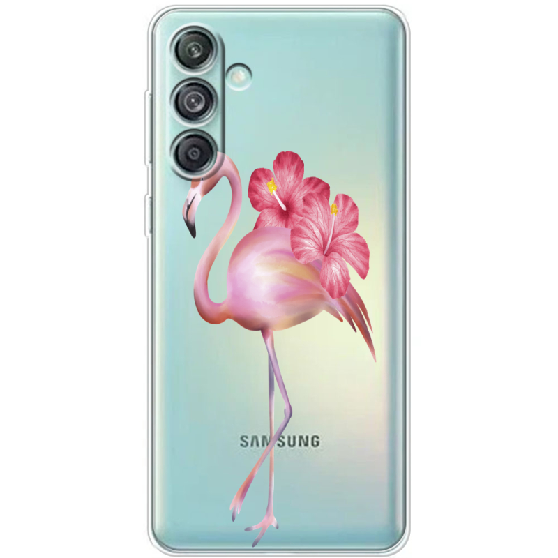 Прозрачный чехол BoxFace Samsung Galaxy M55 5G (M556) Floral Flamingo