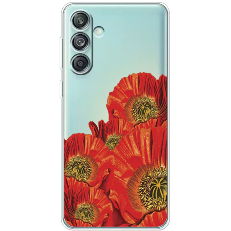 Прозрачный чехол BoxFace Samsung Galaxy M55 5G (M556) Red Poppies