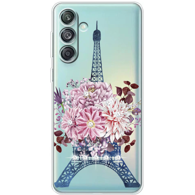 Чехол со стразами Samsung Galaxy M55 5G (M556) Eiffel Tower