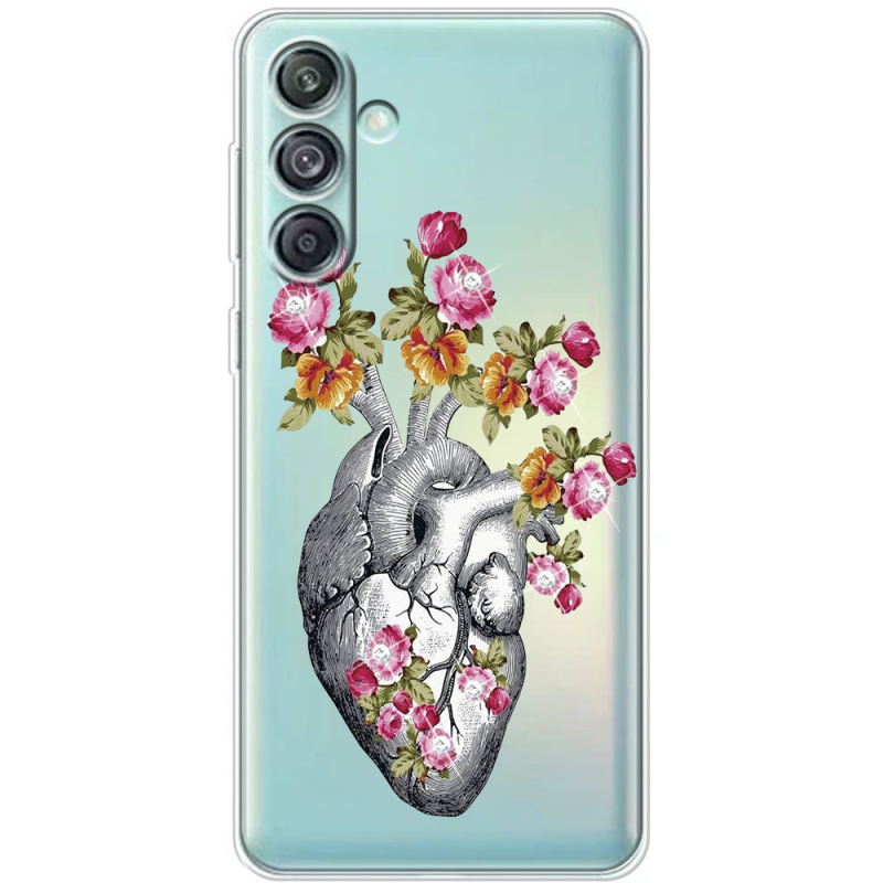 Чехол со стразами Samsung Galaxy M55 5G (M556) Heart