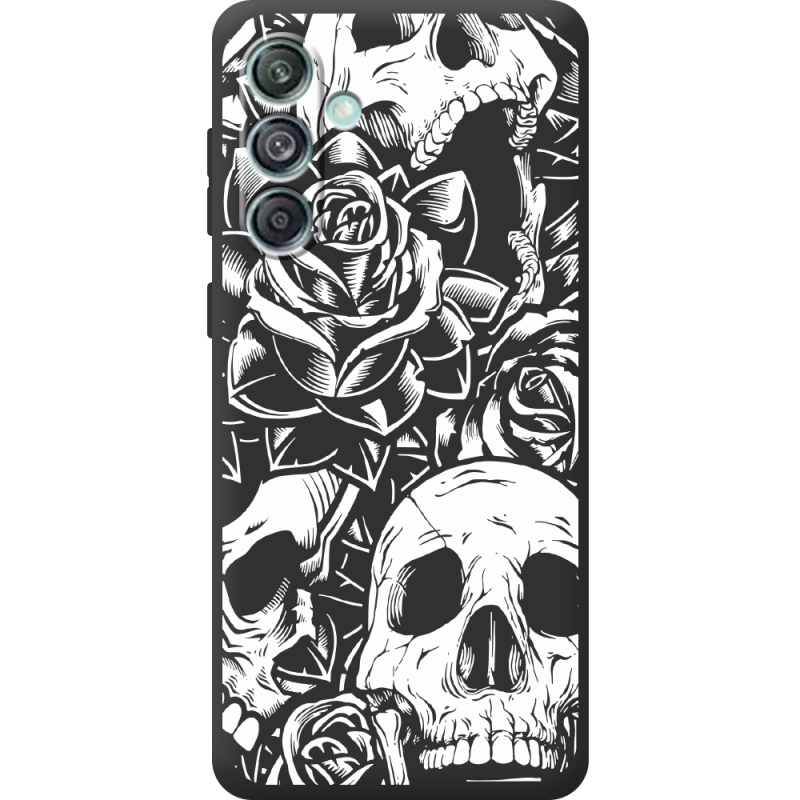 Черный чехол BoxFace Samsung Galaxy M55 5G (M556) Skull and Roses