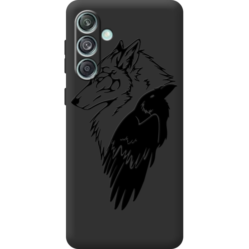 Черный чехол BoxFace Samsung Galaxy M55 5G (M556) Wolf and Raven