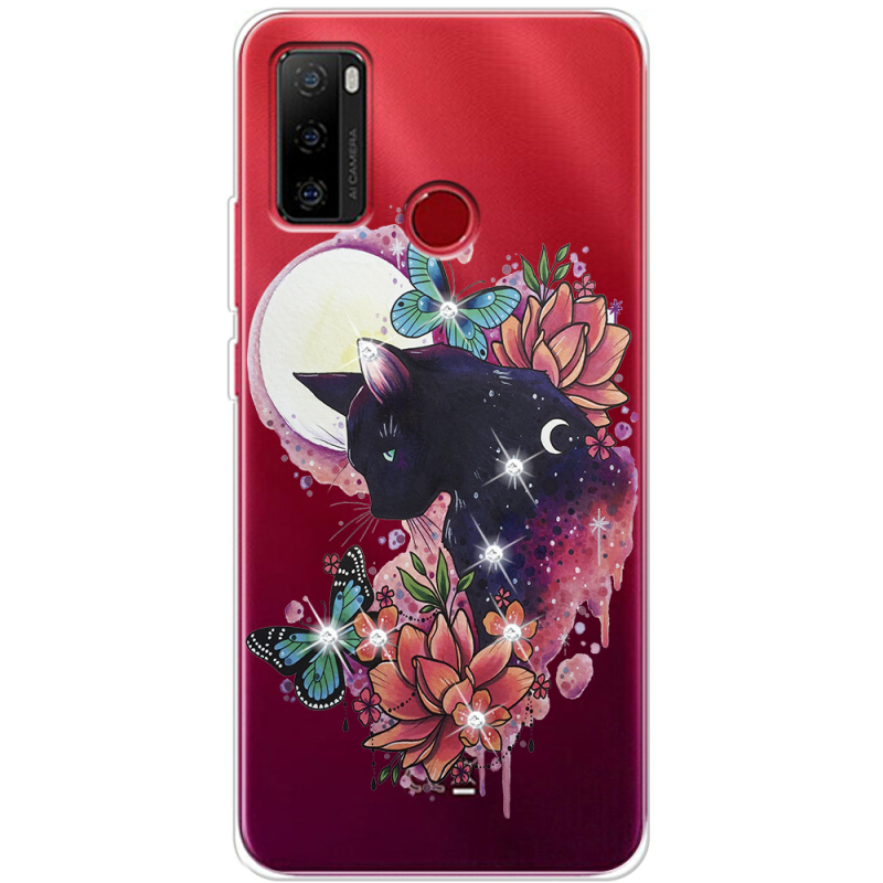 Чехол со стразами Ulefone Note 10 Cat in Flowers