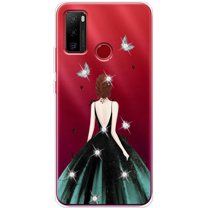 Чехол со стразами Ulefone Note 10 Girl in the green dress